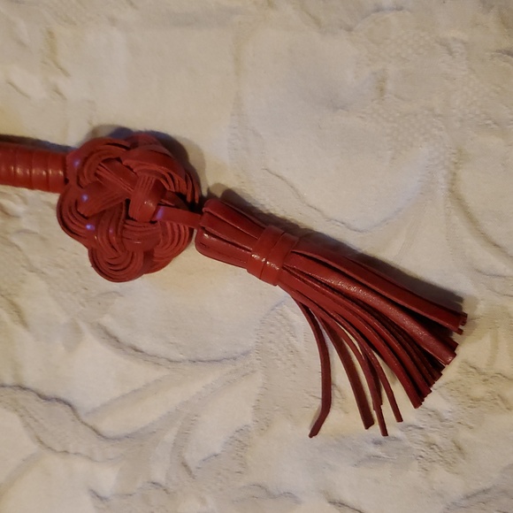 Balenciaga Red Leather Tassel Keychain - Picture 6 of 6